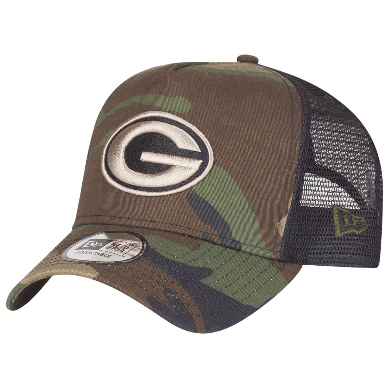 New Era Adjustable Trucker Cap - Green Bay Packers wood camo