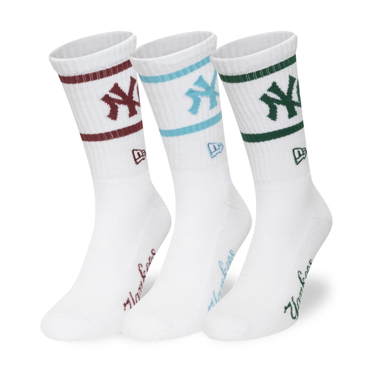 New Era Unisex Socks New York Yankees 3er Pack weiß