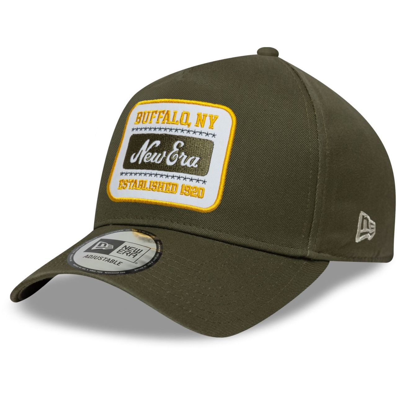 New Era A-Frame Trucker Cap - RETRO PATCH washed oliv