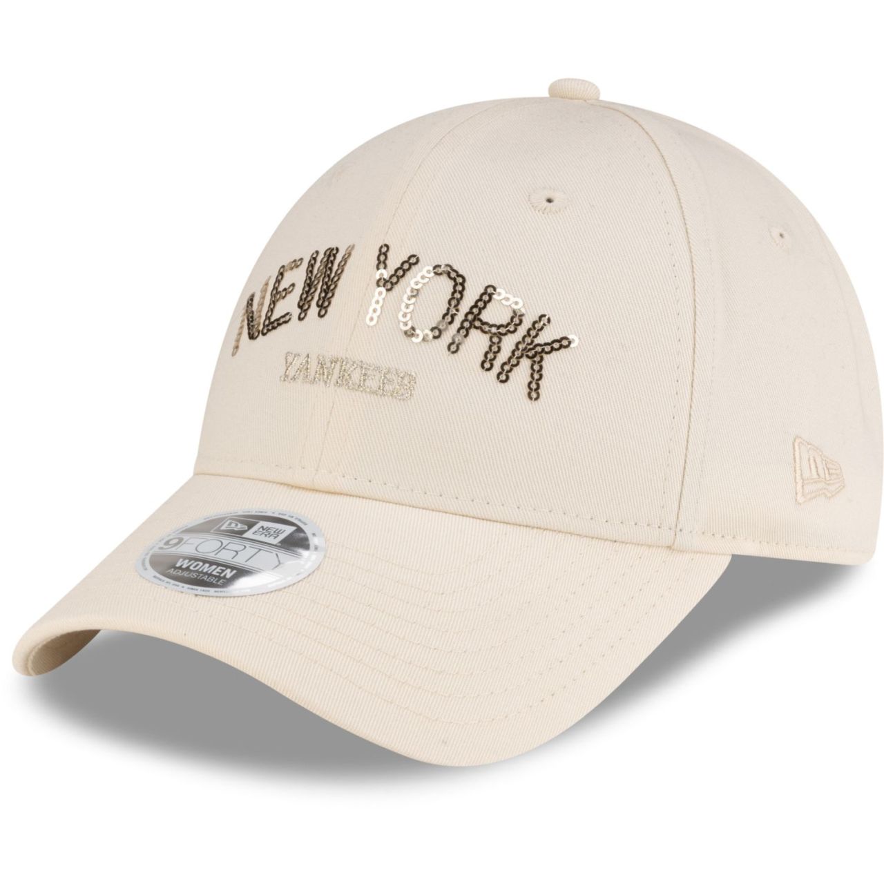 New Era 9Forty Damen Cap - SEQUIN New York Yankees beige