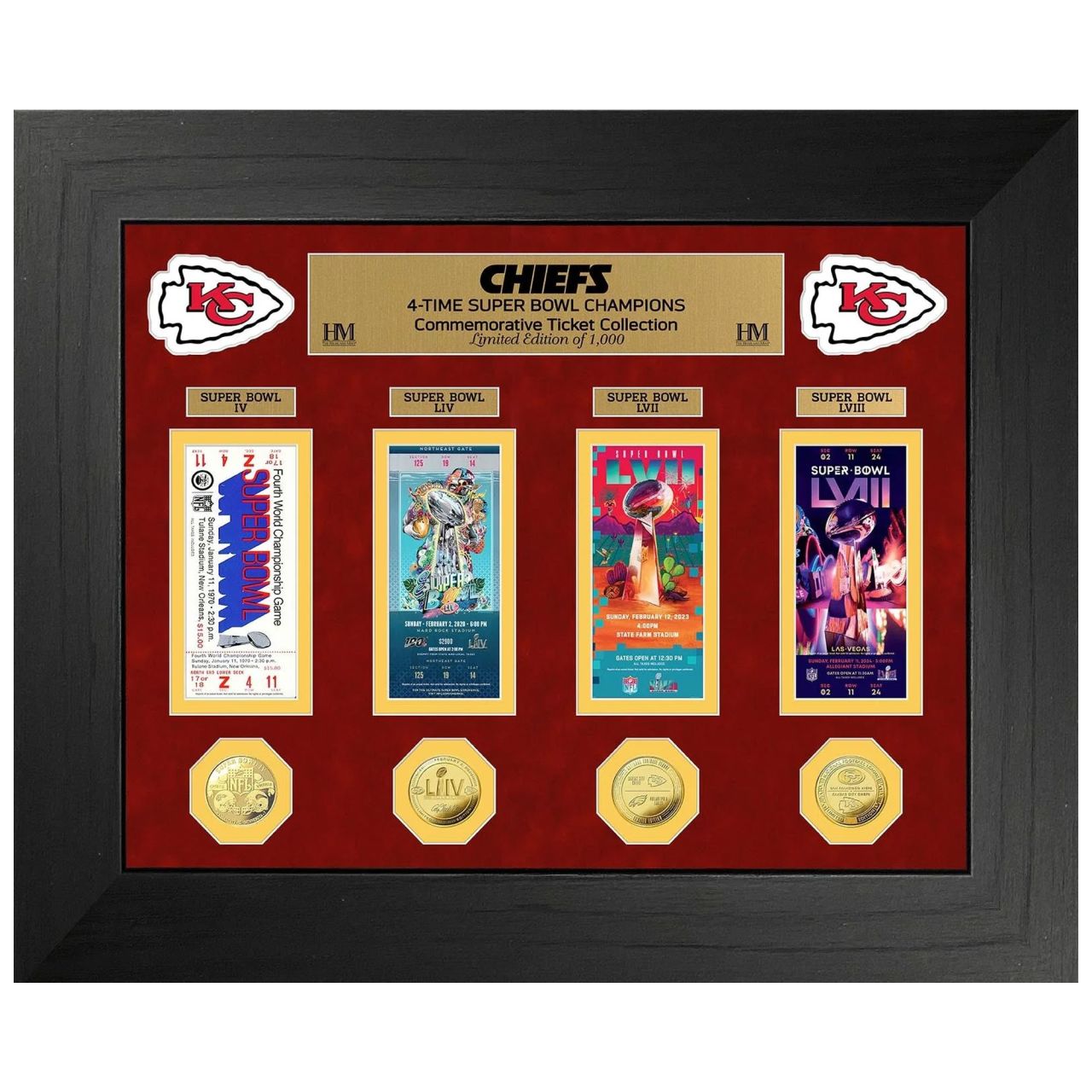 Kansas City Chiefs Super Bowl Deluxe Gold Coin Ticket Bild