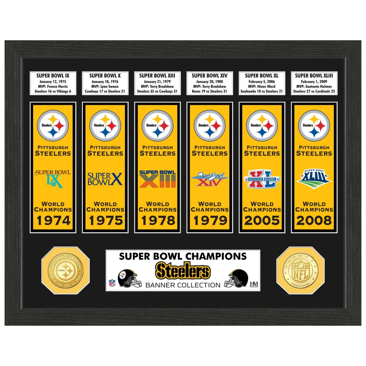 Pittsburgh Steelers Super Bowl Gold Coin Banner Bild