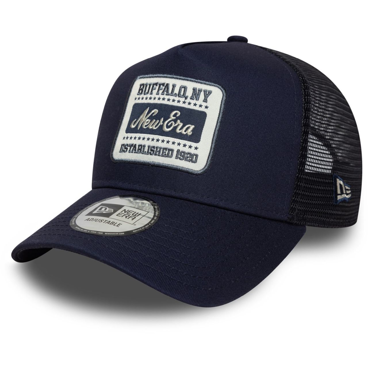 New Era A-Frame Mesh Trucker Cap - BRAND PATCH navy