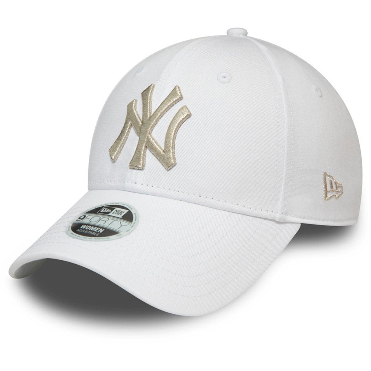 New Era 9Forty Damen Cap - METALLIC New York Yankees weiß