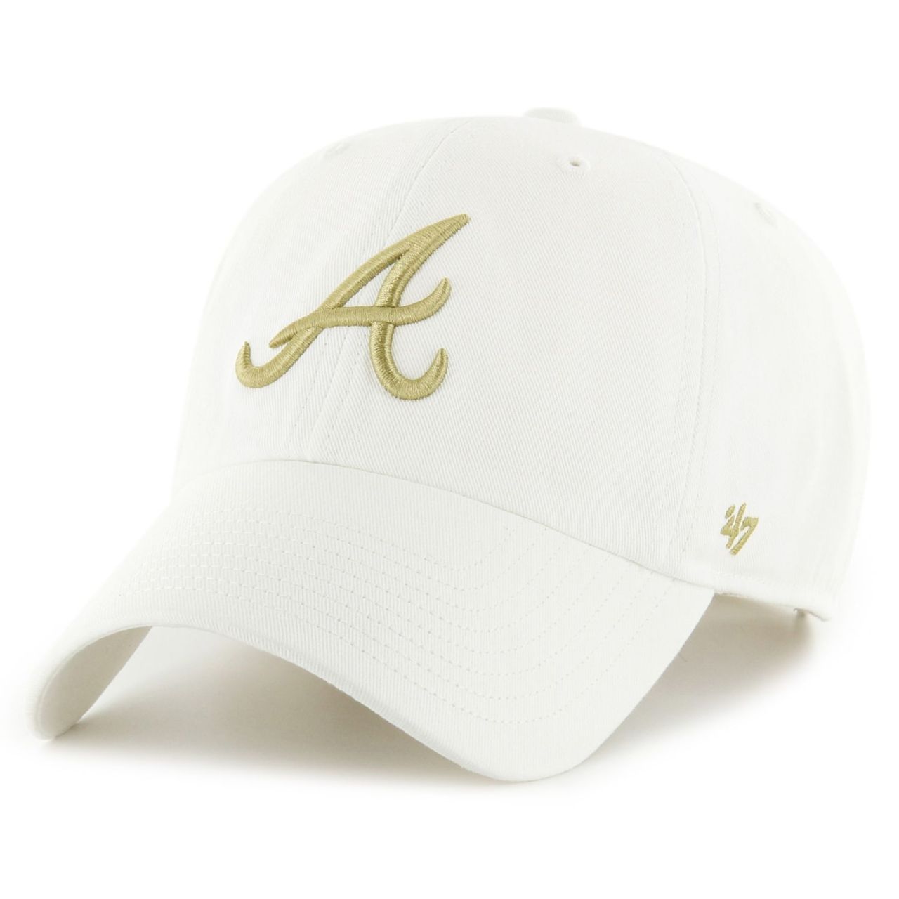 47 Brand Strapback Cap - CLEAN UP Atlanta Braves weiß