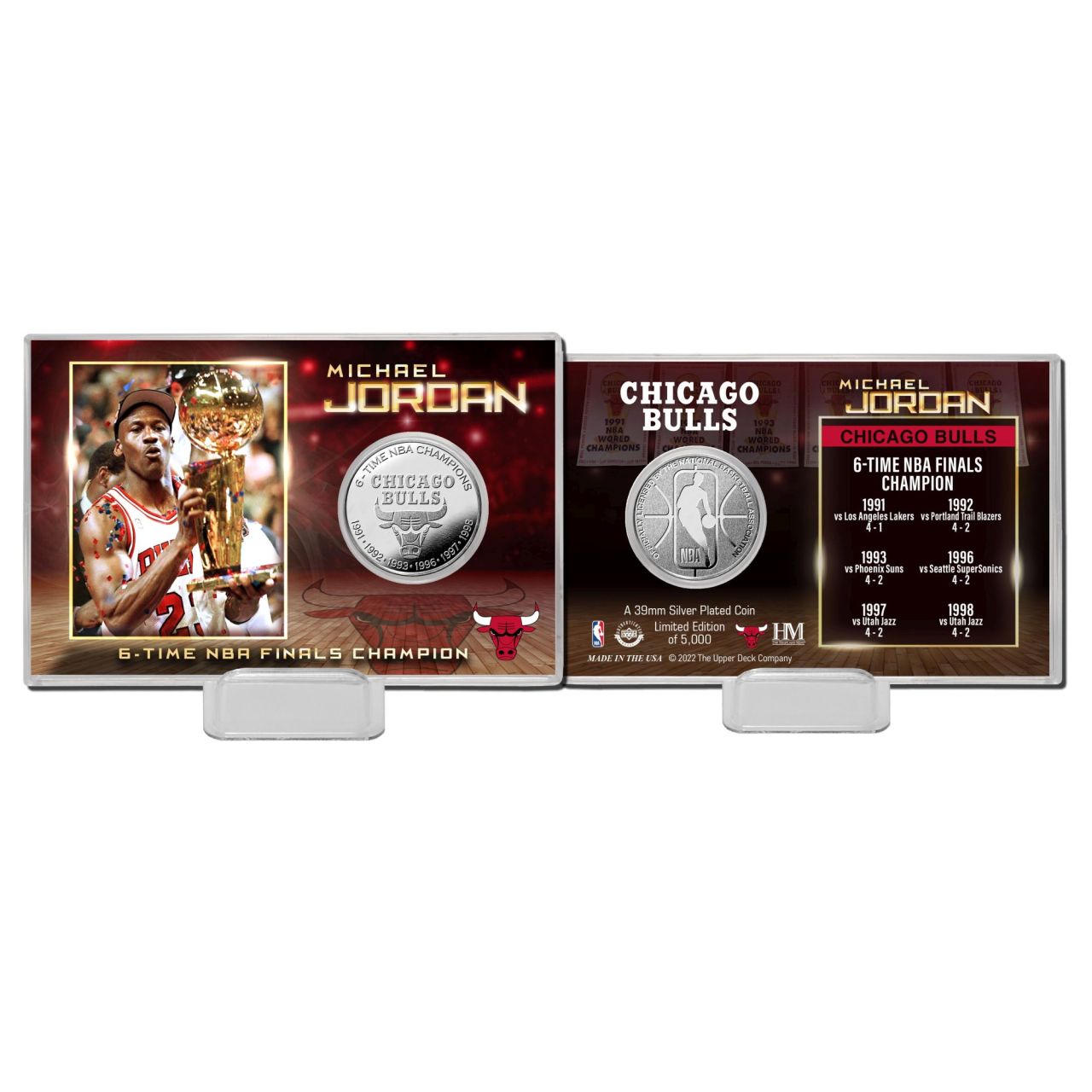 Michael Jordan Chicago Bulls NBA Champion Silver Coin Card