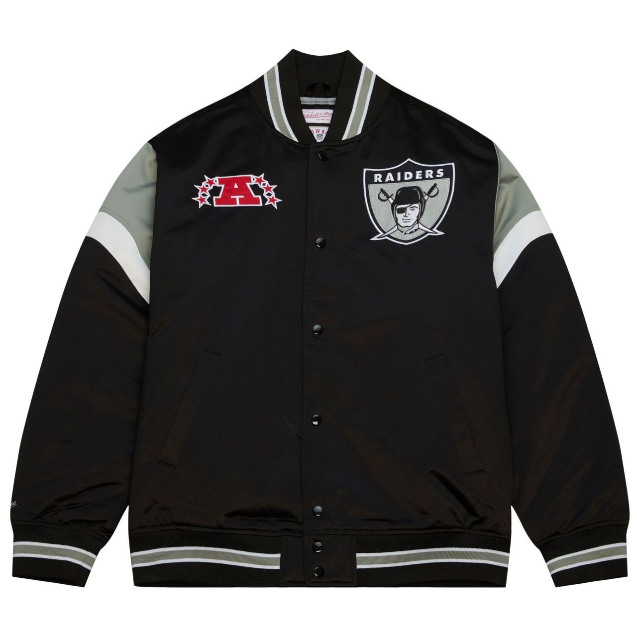 M&N Heavyweight Satin Jacke NFL Oakland Raiders