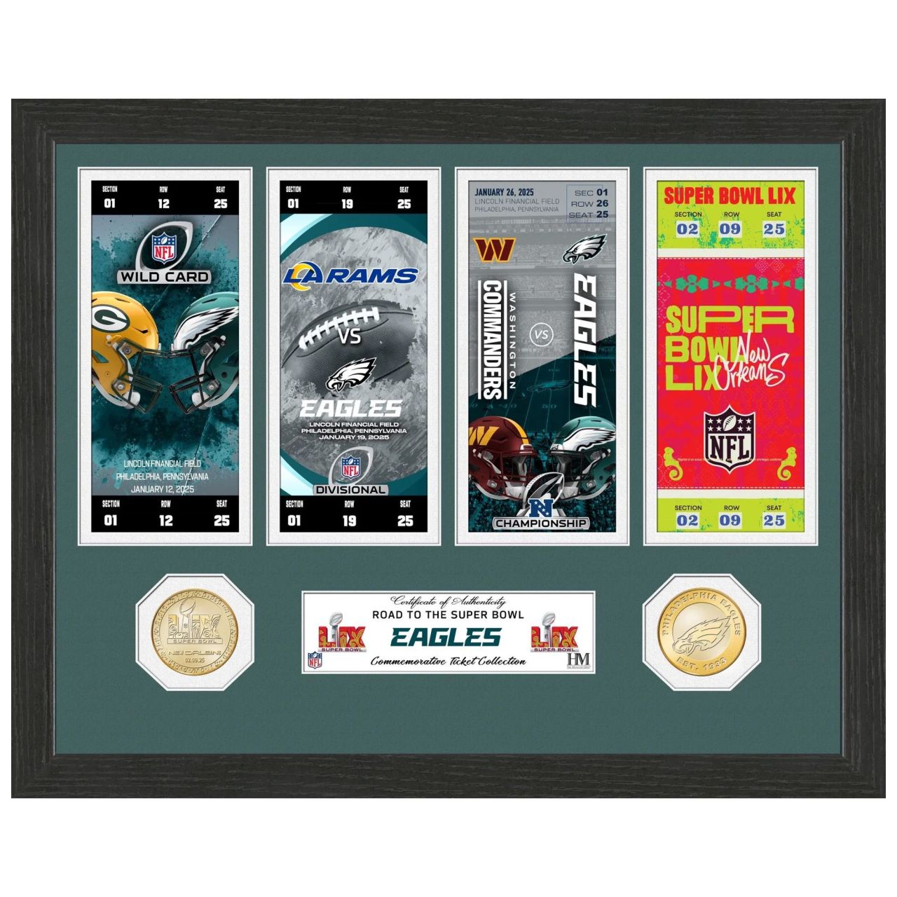 Philadelphia Eagles Road to Super Bowl LIX Ticket Coin Bild