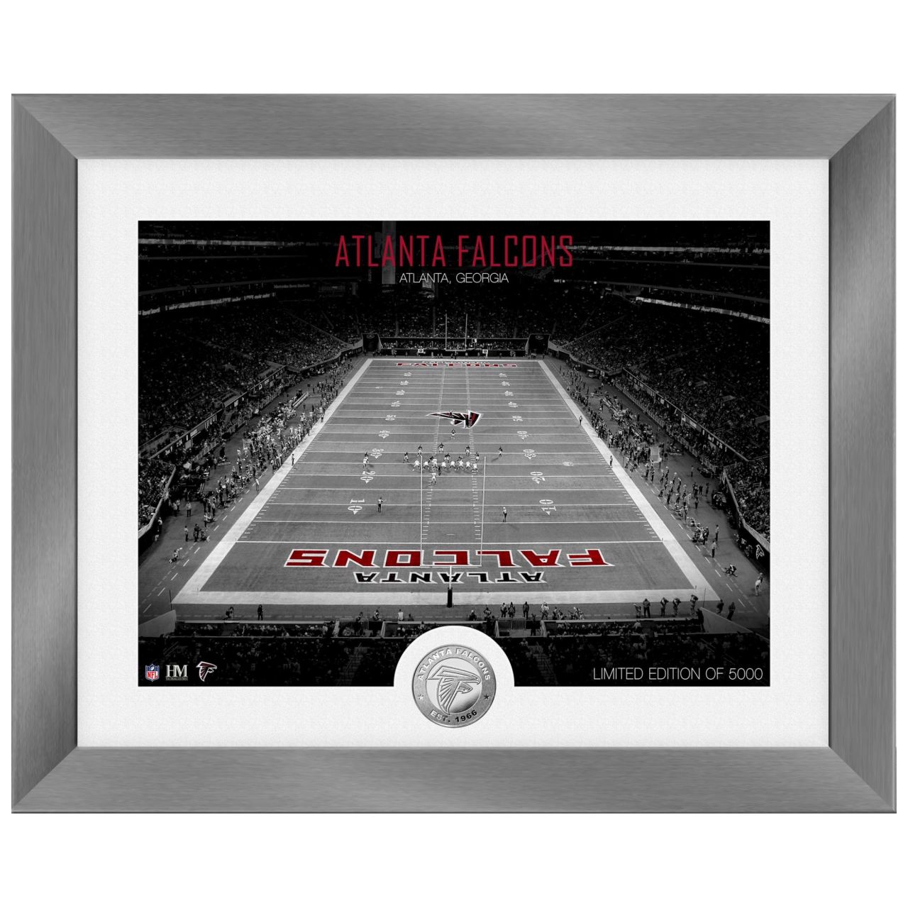 Atlanta Falcons NFL Stadion Silber Coin Bild 40x33cm