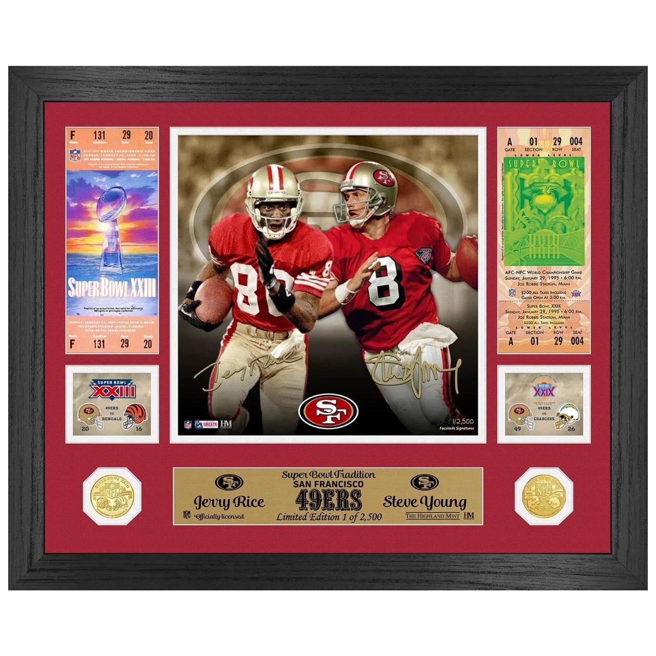 Jerry Rice Steve Young Super Bowl Traditions Coin Bild