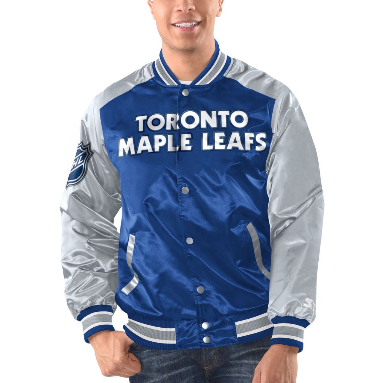 STARTER NHL Toronto Maple Leafs RENEGADE Varsity Satin Jacke