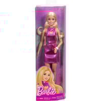 Barbie Fashionista Puppe im pinken Metallic-Kleid mit Herz-Aussparung