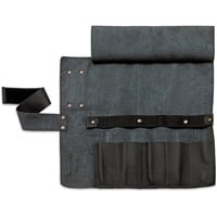 Leder-Rolltasche leer, für 5 Messer, Besteck