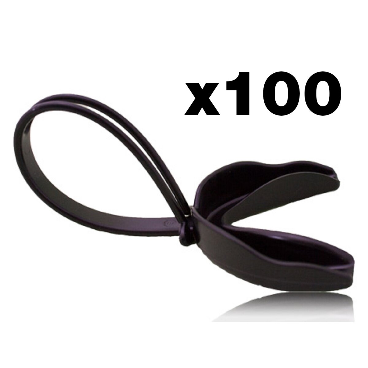 Teamaktion 100 Stück Full Force Mundschutz mit Strap, schwarz - Junior(Alter 10-)