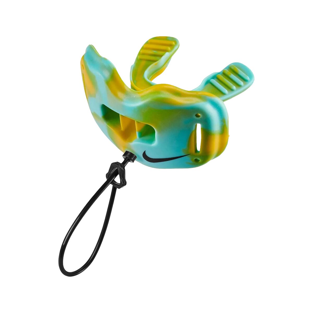 Nike Alpha Lip Protector Mouthguard + quick release Strap - türkis-gelb