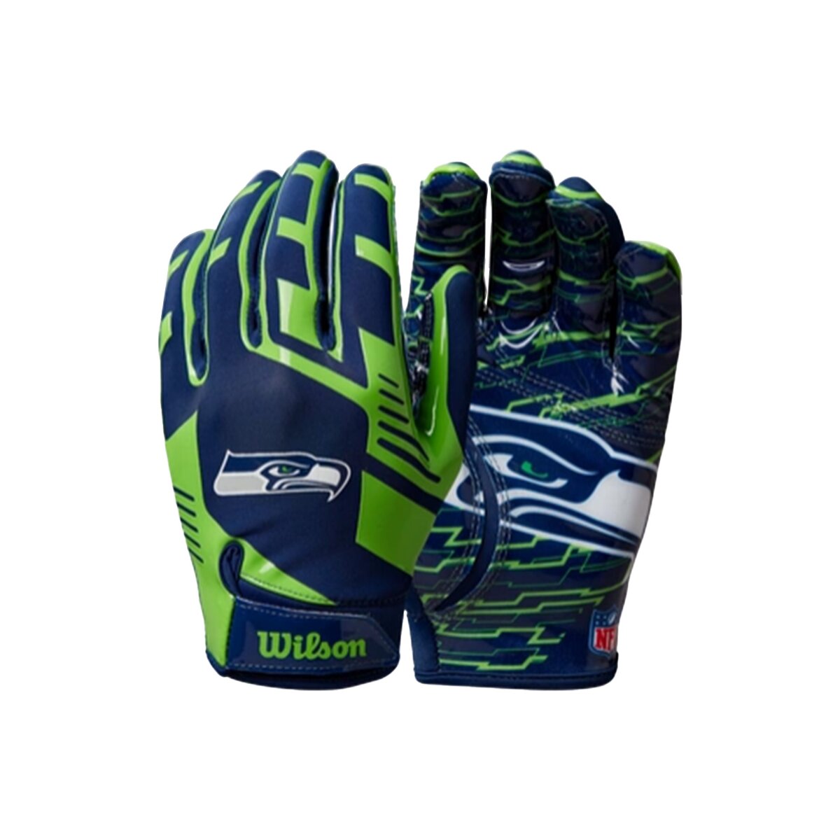 Wilson NFL Stretch Fit Adult Receiver Handschuhe - Team Seattle Seahawks