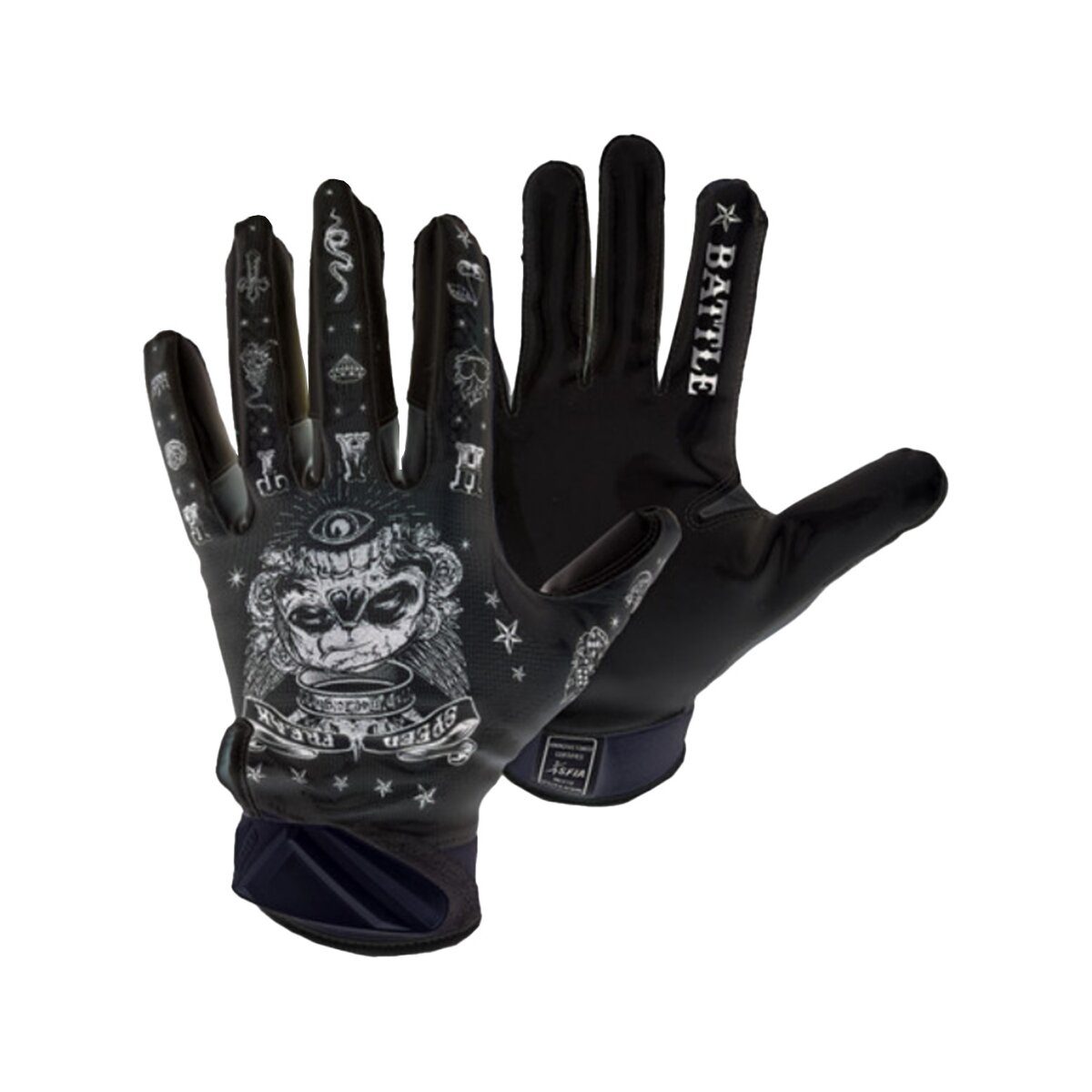 Battle 'Speed Freak' Cloaked Receiver Gloves - schwarz Gr. M