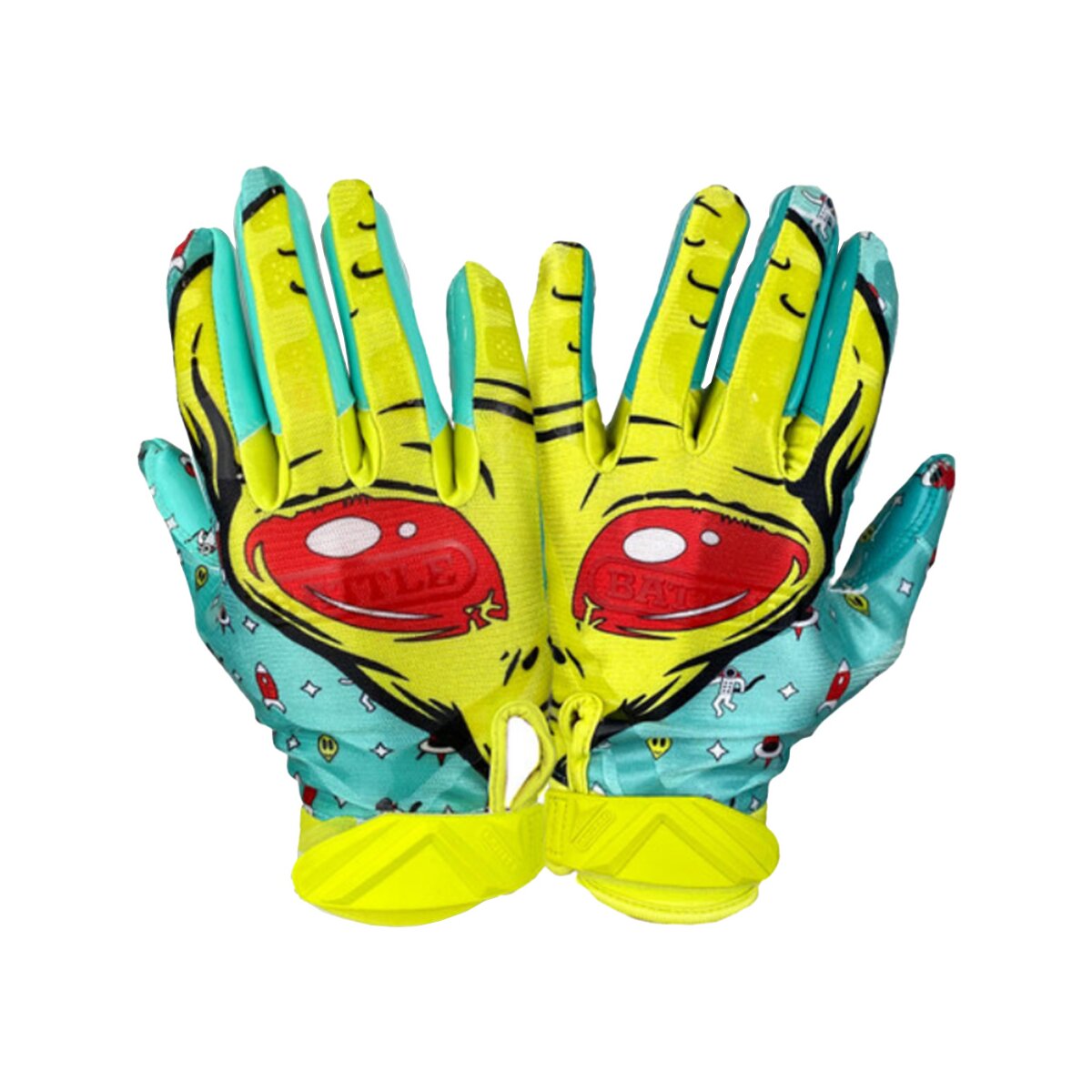 Battle 'Alien' Cloaked Receiver Handschuhe - türkis-grün Gr.L