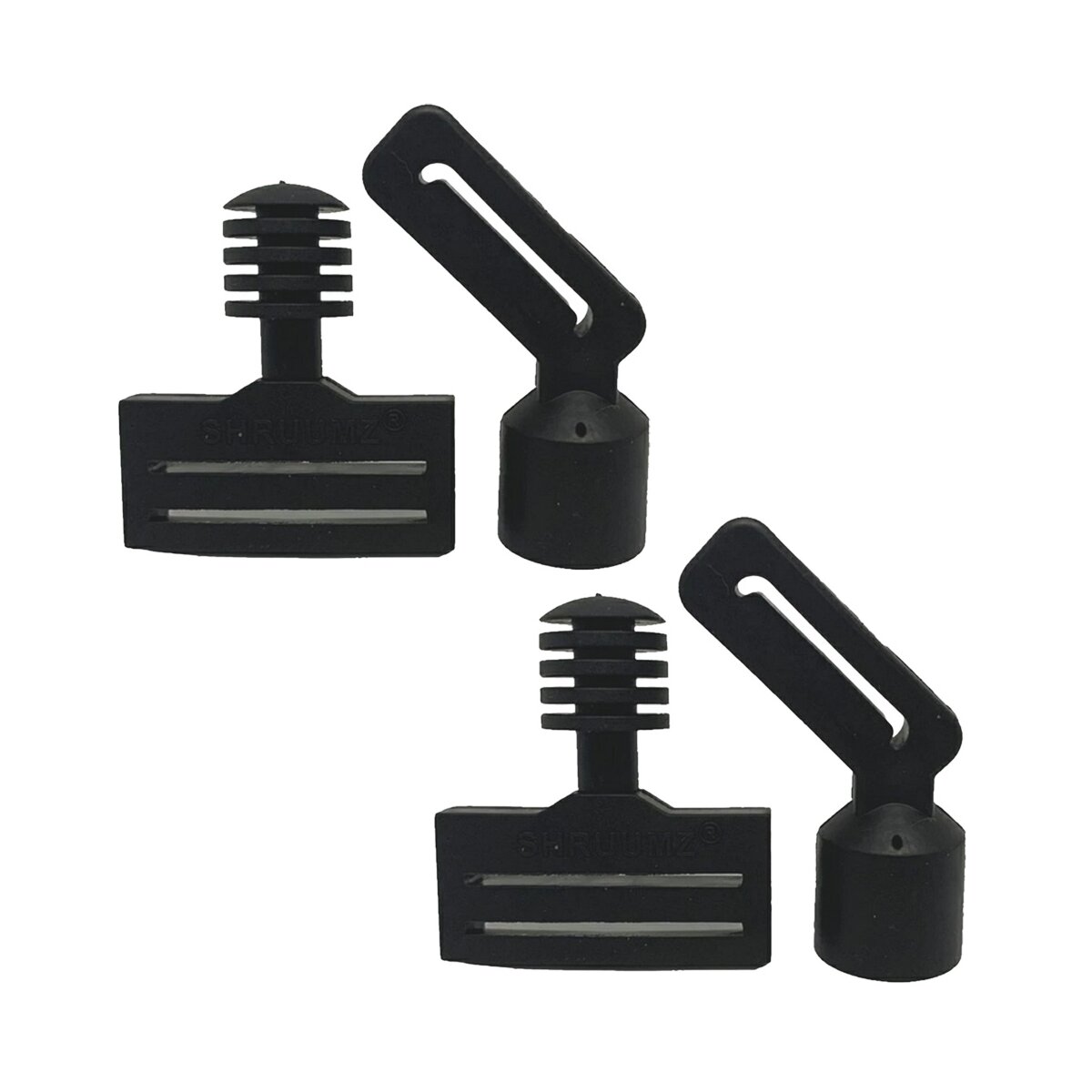 SHRUUMZ Connectors Set, 2x Flaggenhalter und 2x Gürtelhalter, Flagfootball - Schwarz