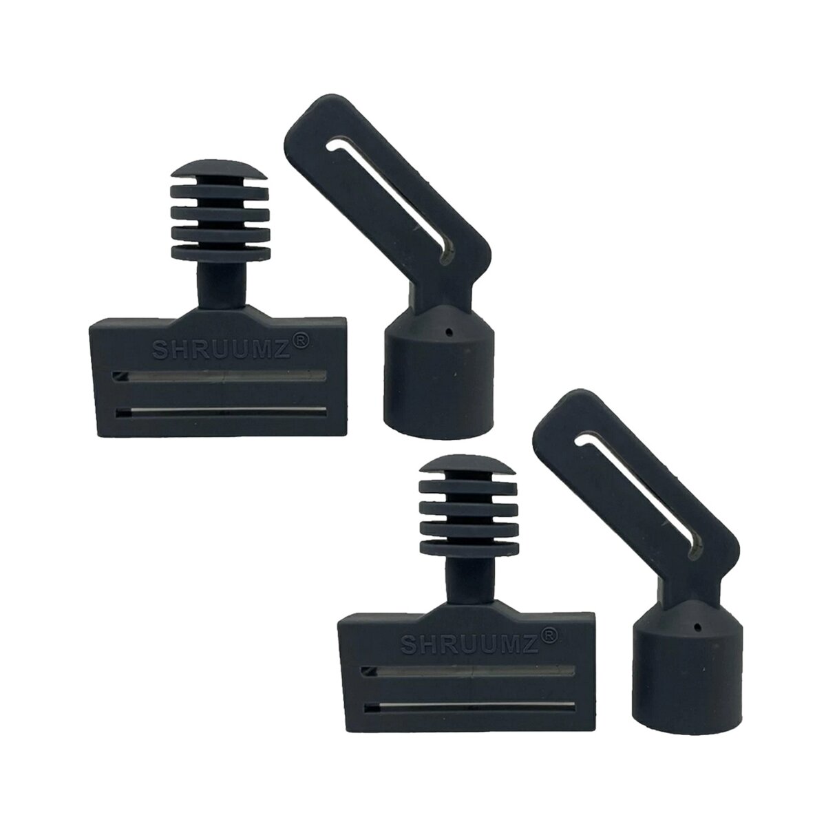 SHRUUMZ Connectors Set, 2x Flaggenhalter und 2x Gürtelhalter, Flagfootball - Grau