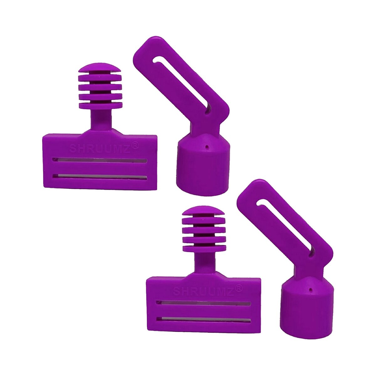 SHRUUMZ Connectors Set, 2x Flaggenhalter und 2x Gürtelhalter, Flagfootball - Lila