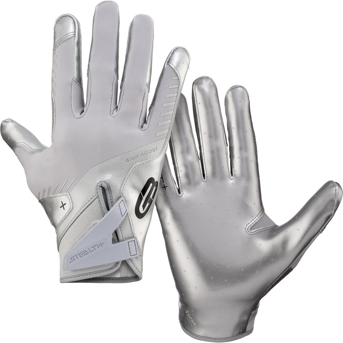 Grip Boost Solid Stealth 6.0 Football Gloves - chrome Gr.M