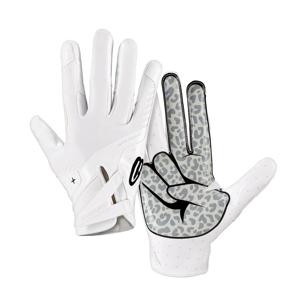 Grip Boost Peace Stealth 6.0 Football Gloves - cheetah-white Gr.L