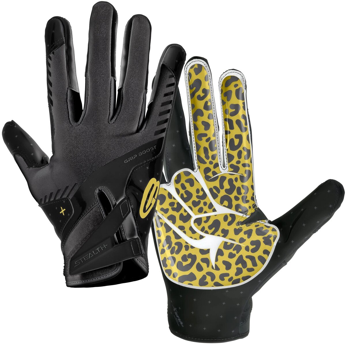 Grip Boost Peace Stealth 6.0 Football Gloves - black-gold Gr.S