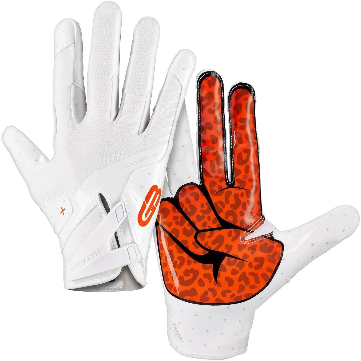 Grip Boost Peace Stealth 6.0 Boost Plus Football Handschuhe - weiß-orange Gr. 2XL