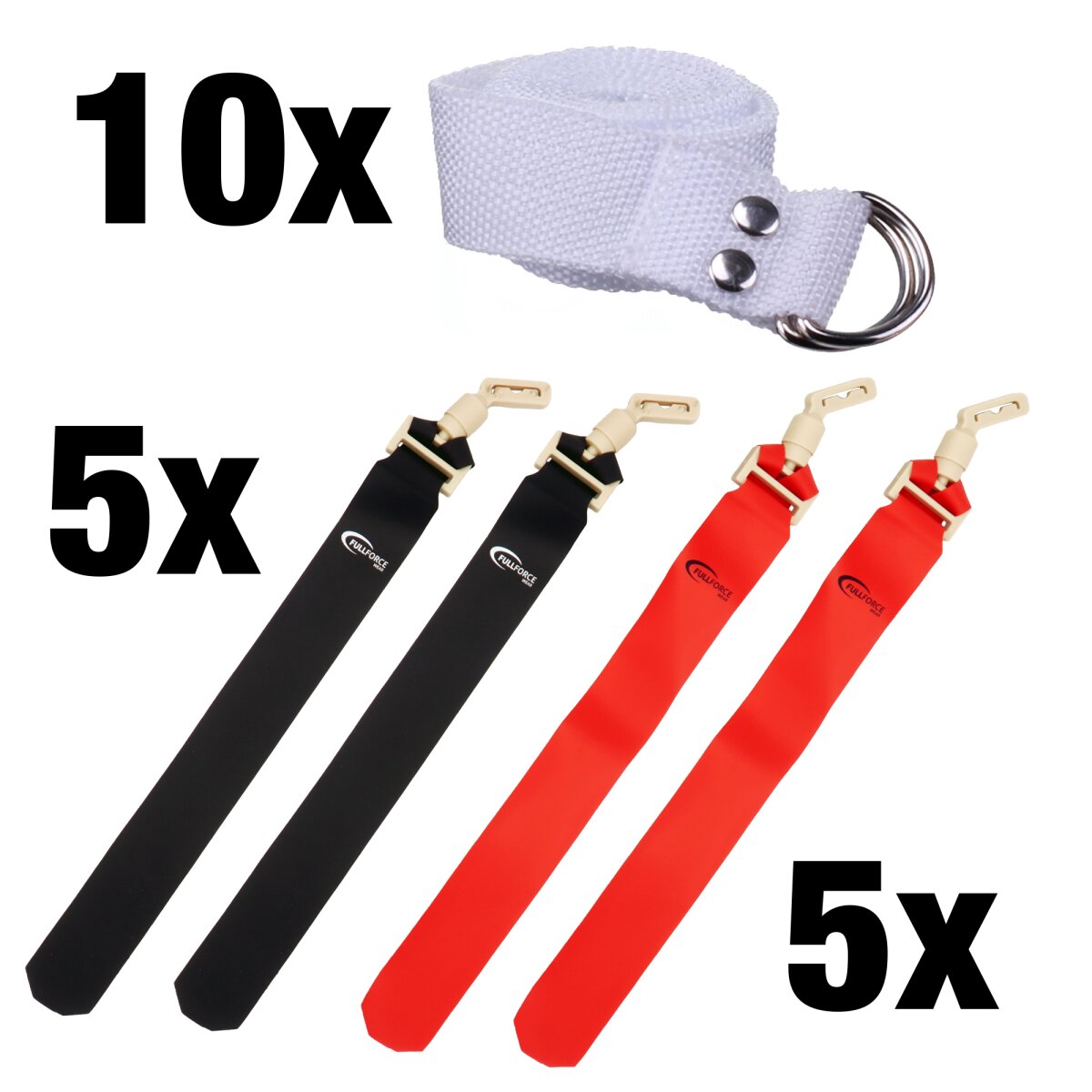 Full Force POPFLAG Flagfootball Set, 10 Gürtel mit 10 Flag Sets - schwarz/rot
