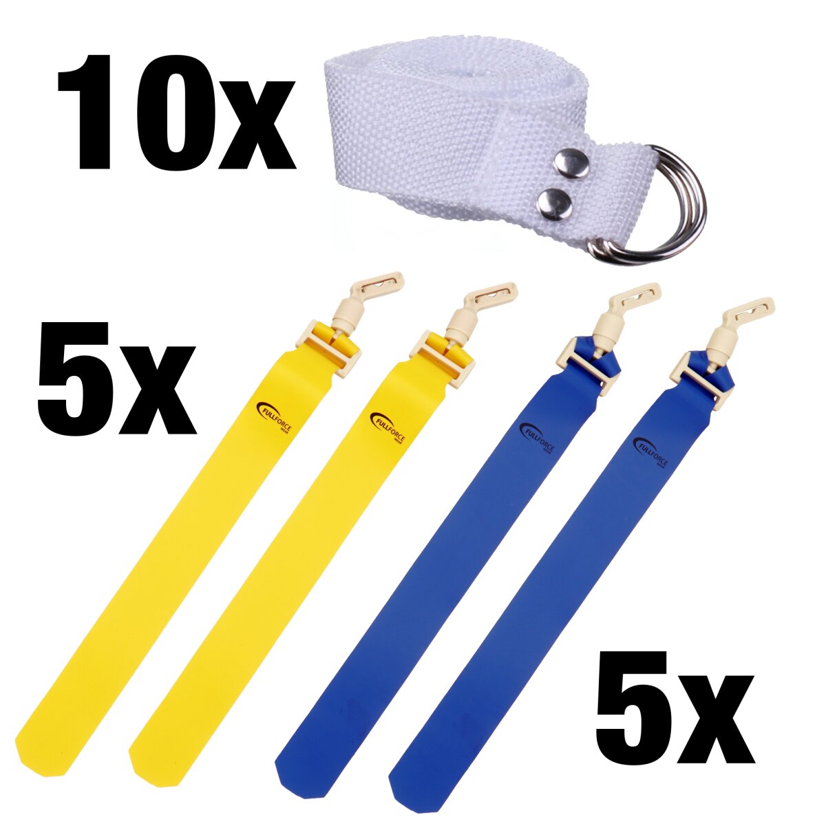 Full Force POPFLAG Flagfootball Set, 10 Gürtel mit 10 Flag Sets - gelb/blau