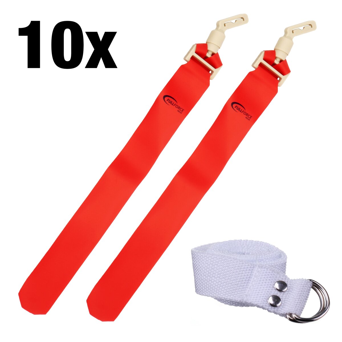 Full Force POPFLAG Flagfootball Set, 10 Gürtel mit 10 Flag Sets - rot