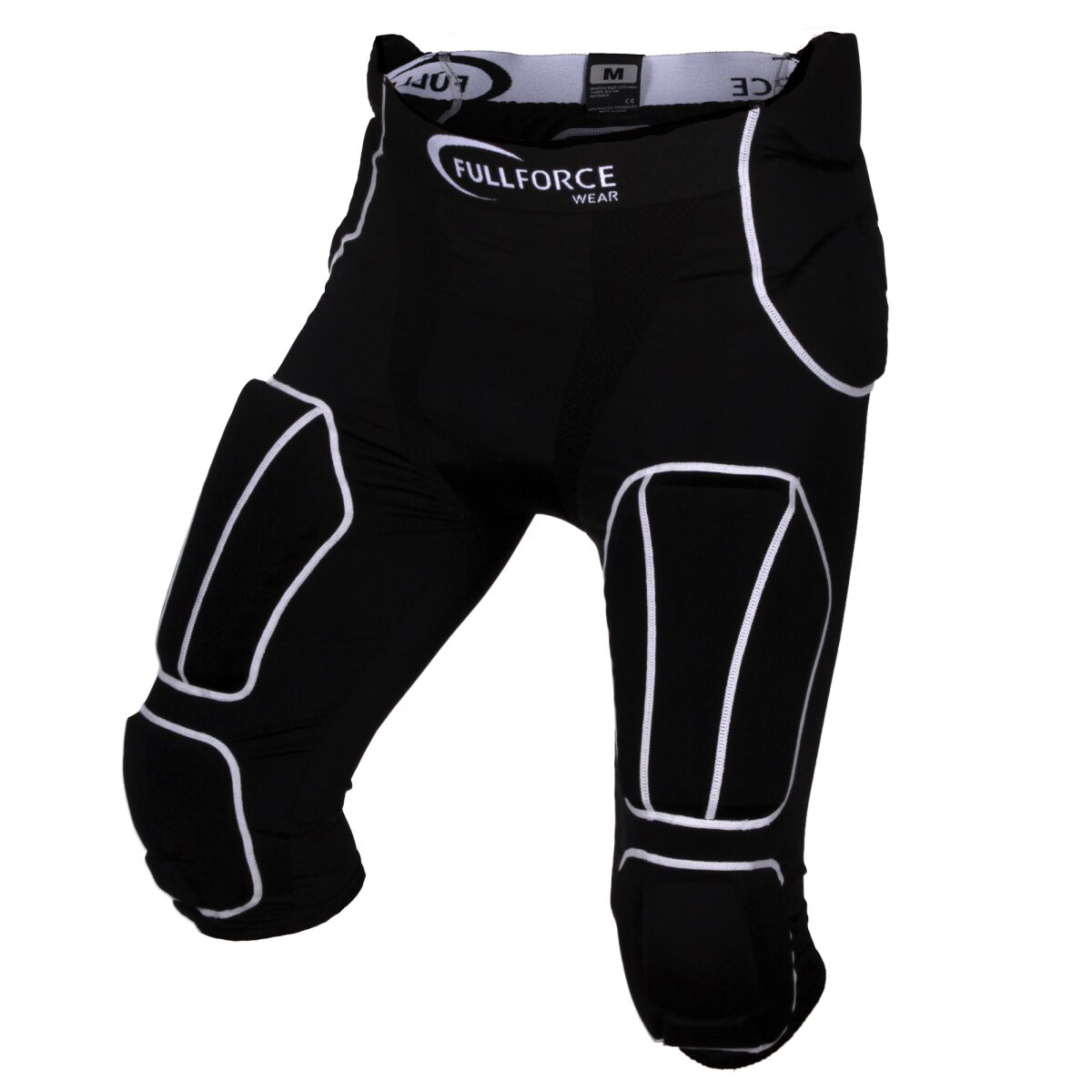 Full Force American Football Herren Hose 7 Pocket mit 7 eingenähten Pads - schwarz Gr. M