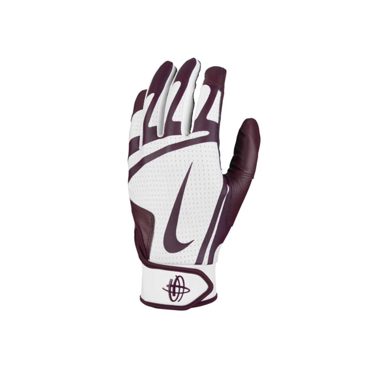 Nike Huarache Edge Baseball Handschuhe, Batting Gloves - weiß/maroon Gr. S