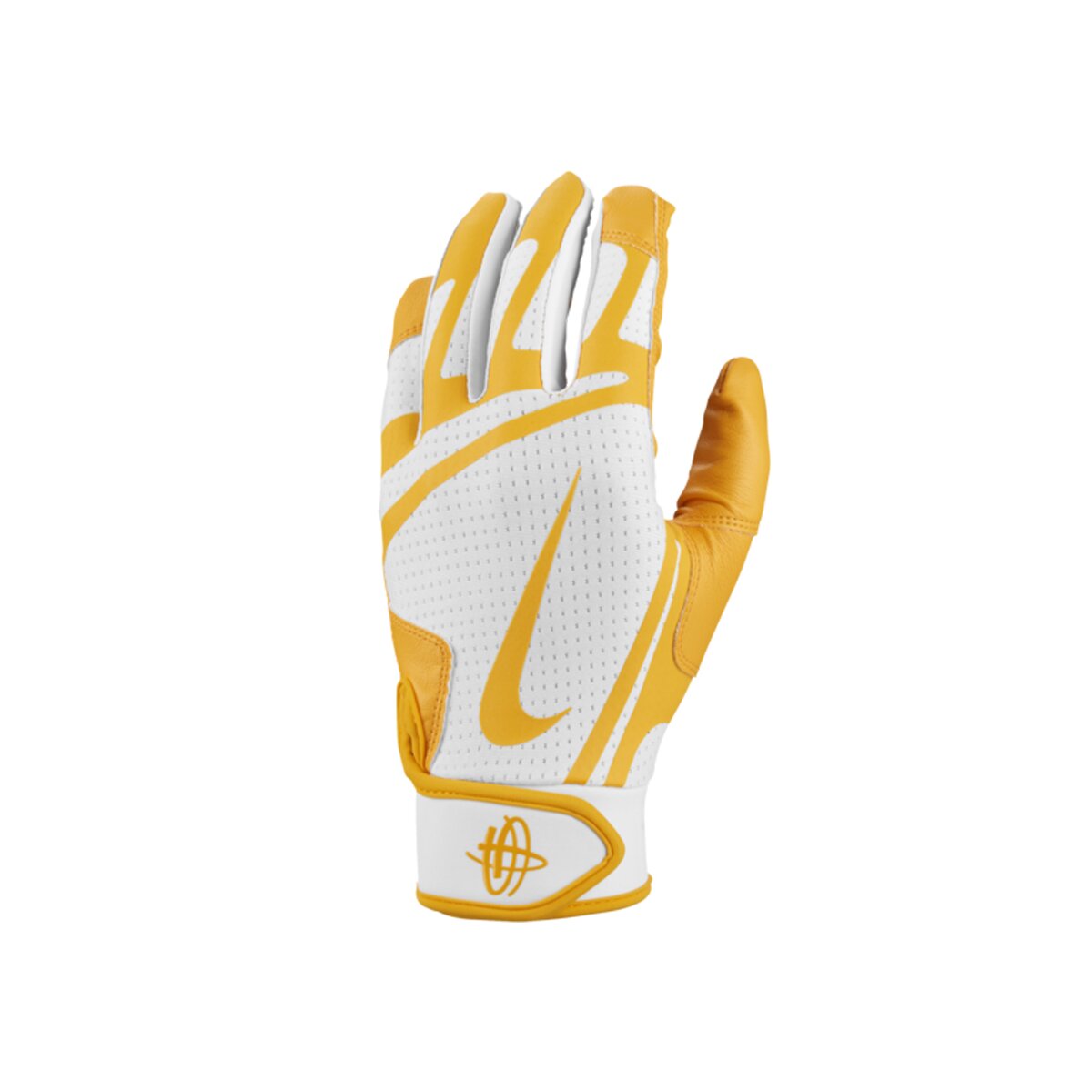 Nike Huarache Edge Baseball Handschuhe, Batting Gloves - weiß/gelb Gr. S