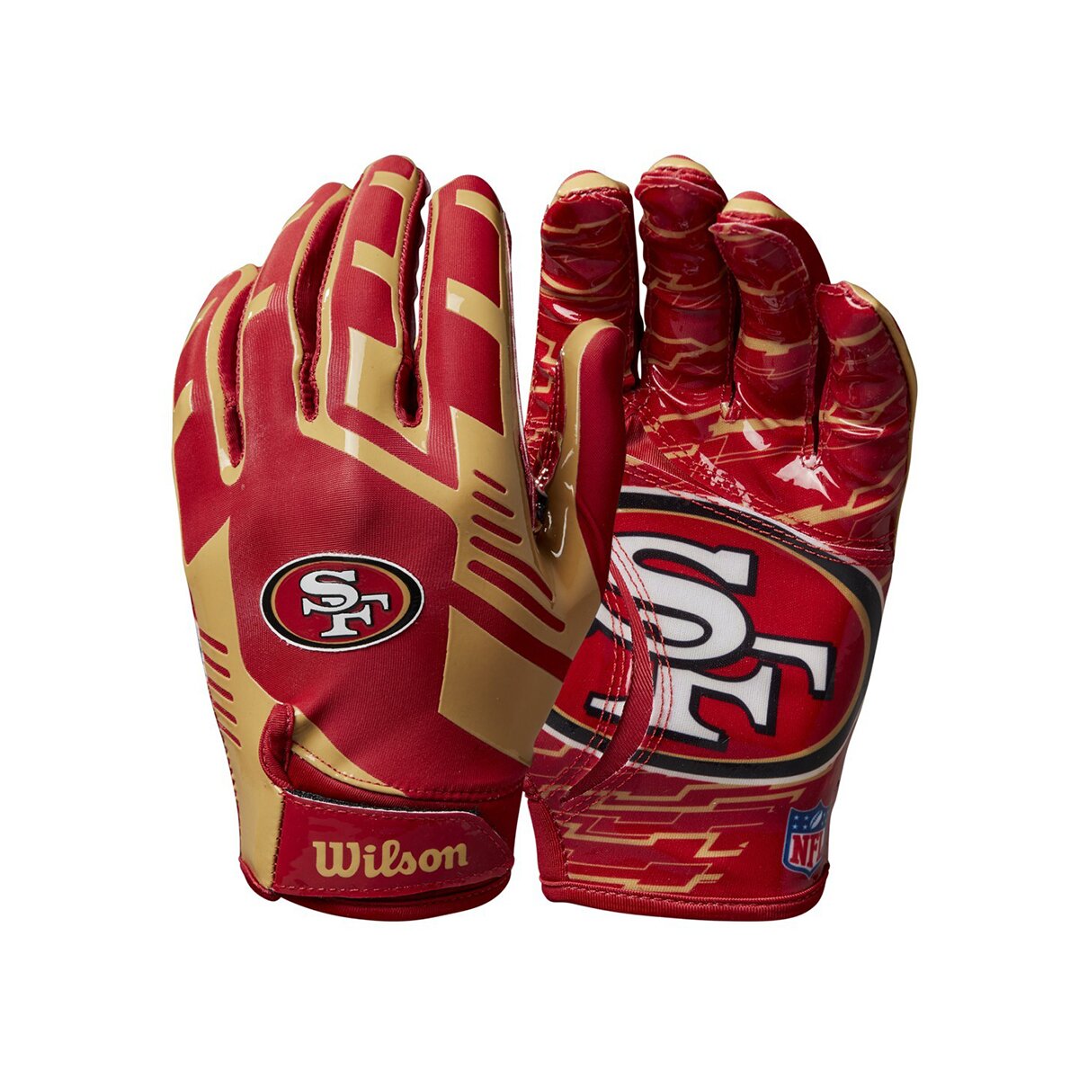 Wilson NFL Stretch Fit Youth Receiver Handschuhe Team San Francisco 49ers
