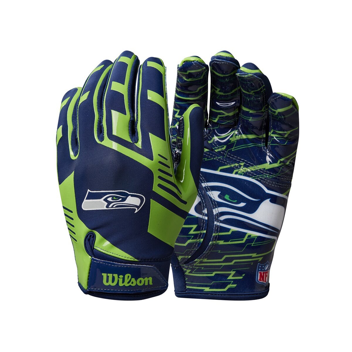 Wilson NFL Stretch Fit Youth Receiver Handschuhe Team Seattle Seahawks