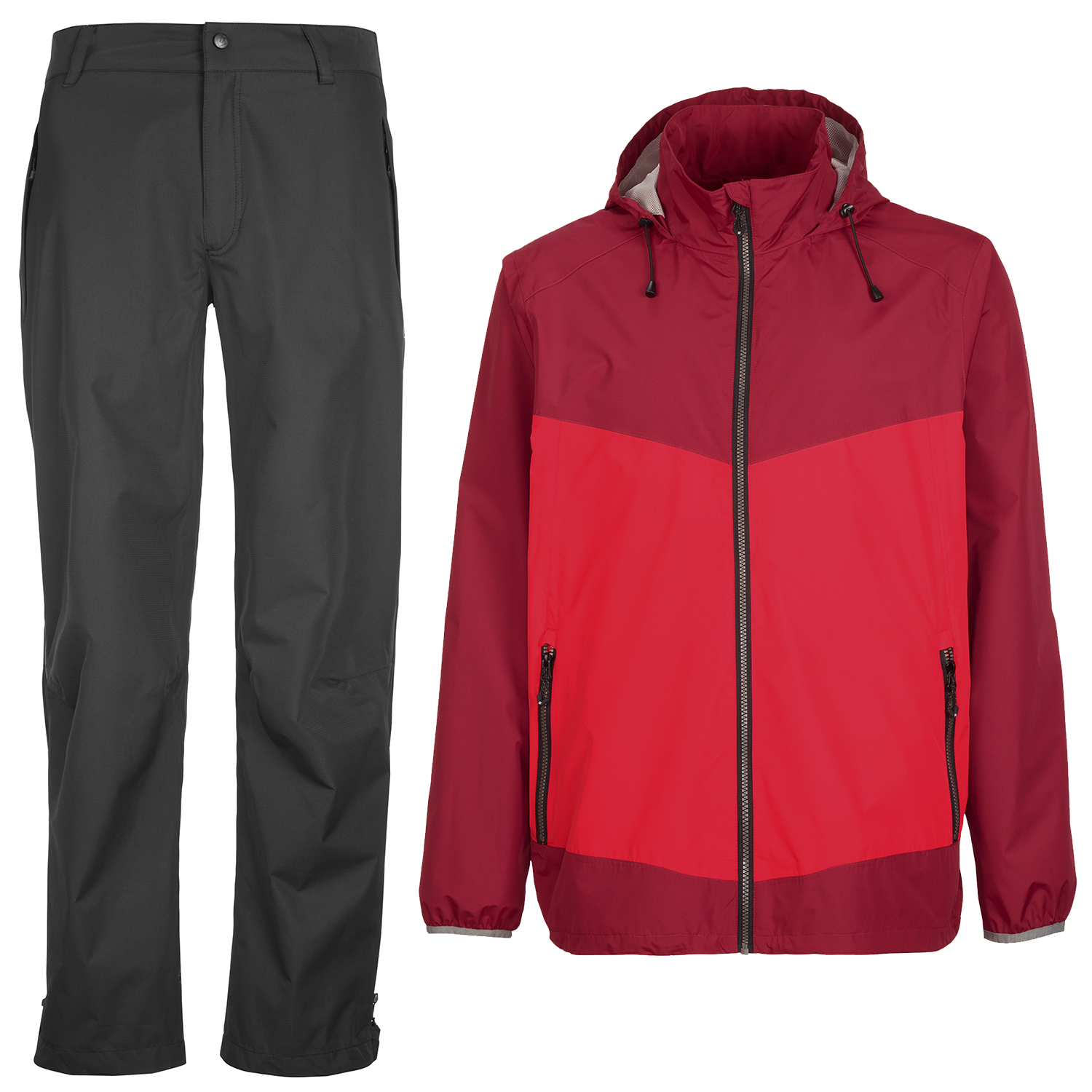 killtec Regenanzug aus Regenhose schwarz und Regenjacke rot killtec 116