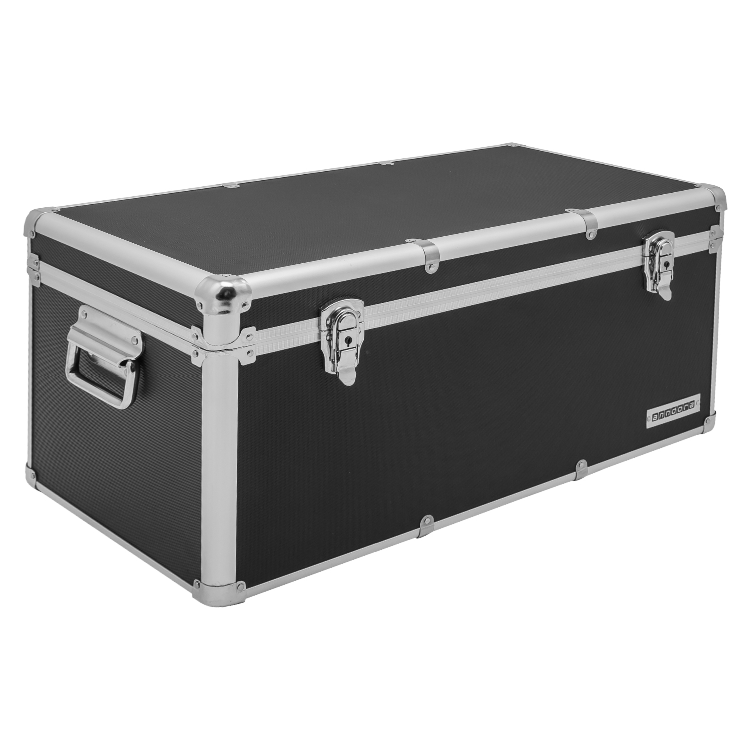 anndora Kiste Koffer Truhe -64 x 31 x 31 cm Schwarz 54 Liter Werkzeugkoffer - Lagerkiste - für Innenräume
