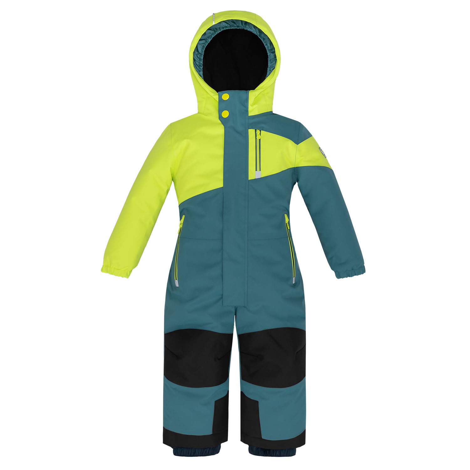 Skioverall Kinder Skianzug Einteiler blau grün leuchtend wasserfest Gr. 116