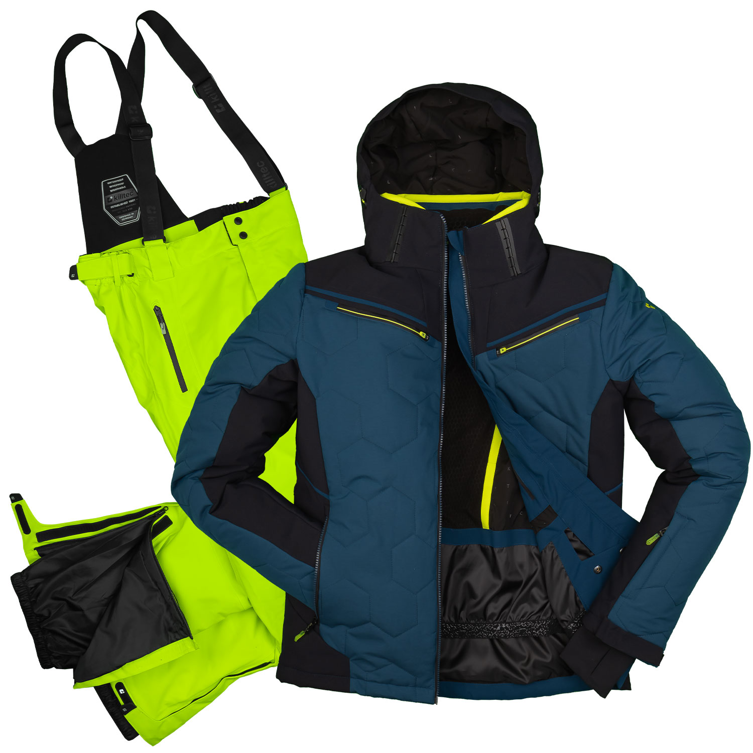 Skianzug Herren Gr. 3XL - 10000mm WS - 2 Wege Stretch - Skijacke dunkelblau + Skihose hellgrün