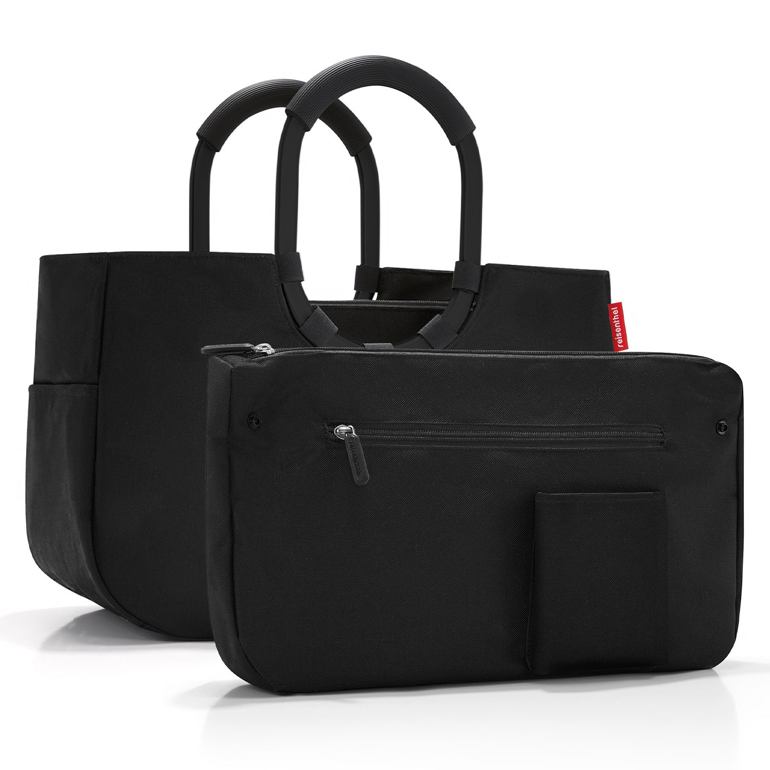 reisenthel Einkaufstasche loopshopper M - black- Trendtasche mit Alu Ring Henkel schwarz