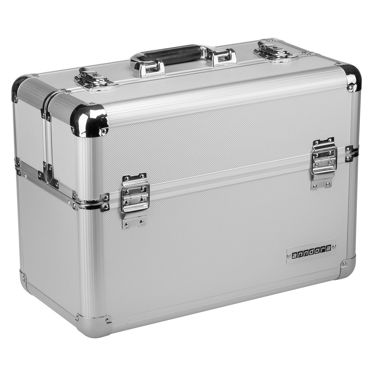 Werkzeugkiste Beautycase Angelkoffer silber 24 Liter Ziehharmonikafach