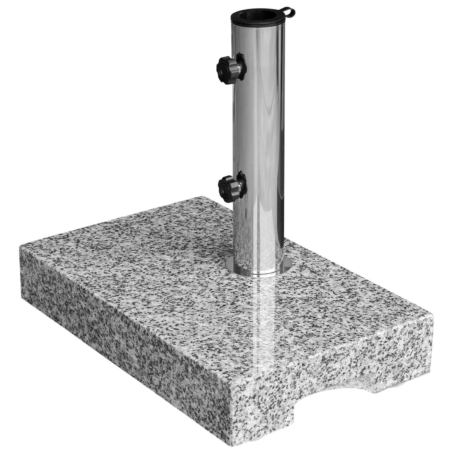 Sonnenschirmständer Granit 25kg Balkonständer max. 48mm Stamm - hellgrau - 45 x 28 x 7,8 cm