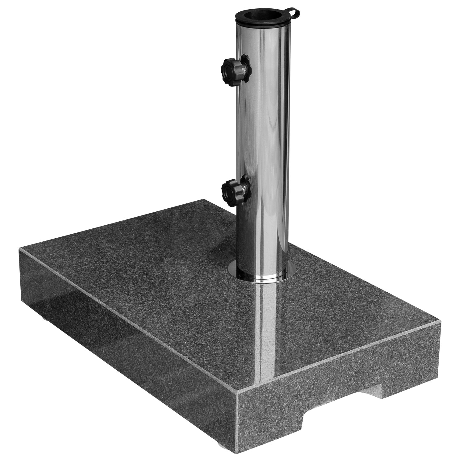 anndora® Sonnenschirmständer halb Granit 25kg Balkonständer - max. 48mm Stamm - dunkelgrau - Schaft mit 2 Schrauben