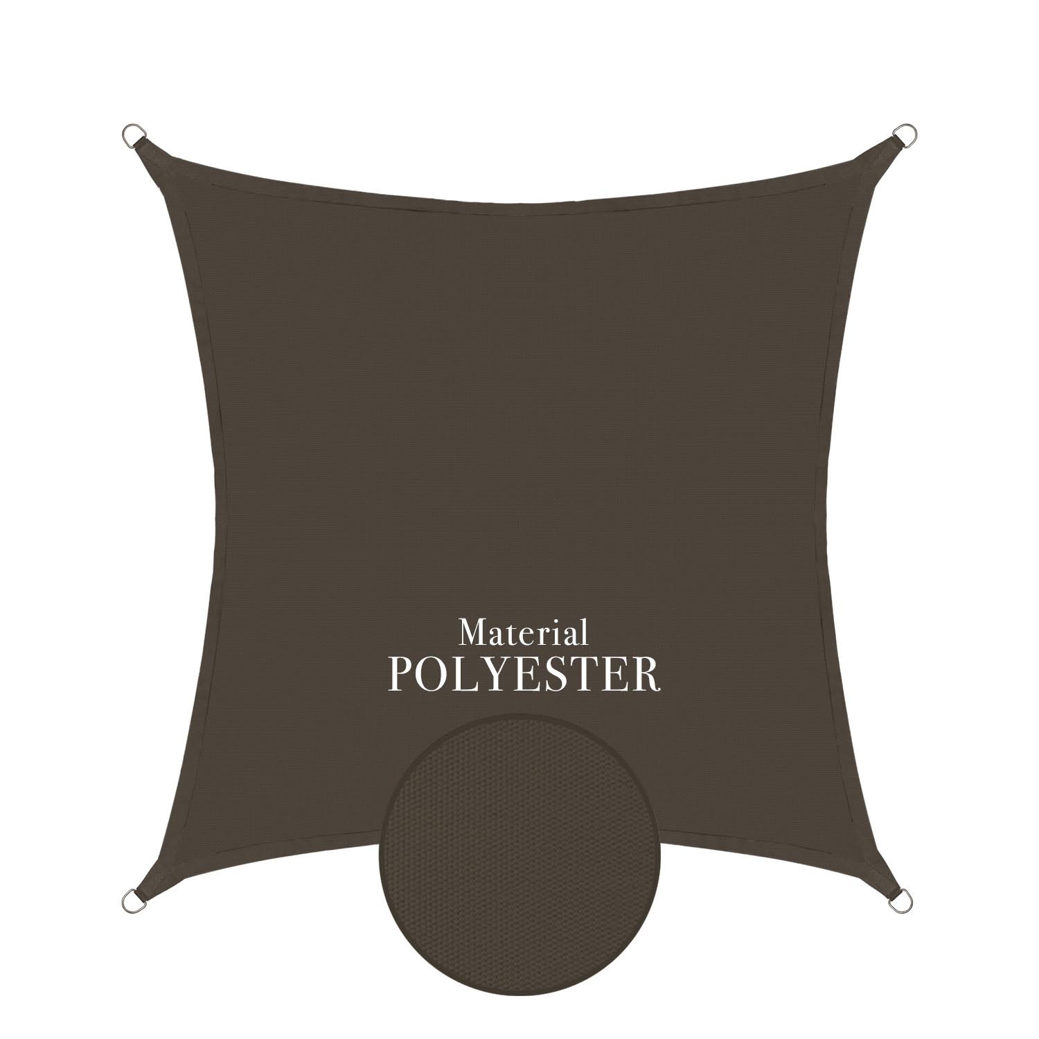 Sonnensegel 3x3m quadratisch - anthrazit - anndora - Sonnenschutz Polyester Gewebe