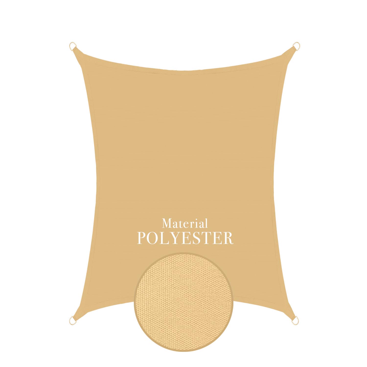 Sonnensegel 3x4m rechteckig - sand