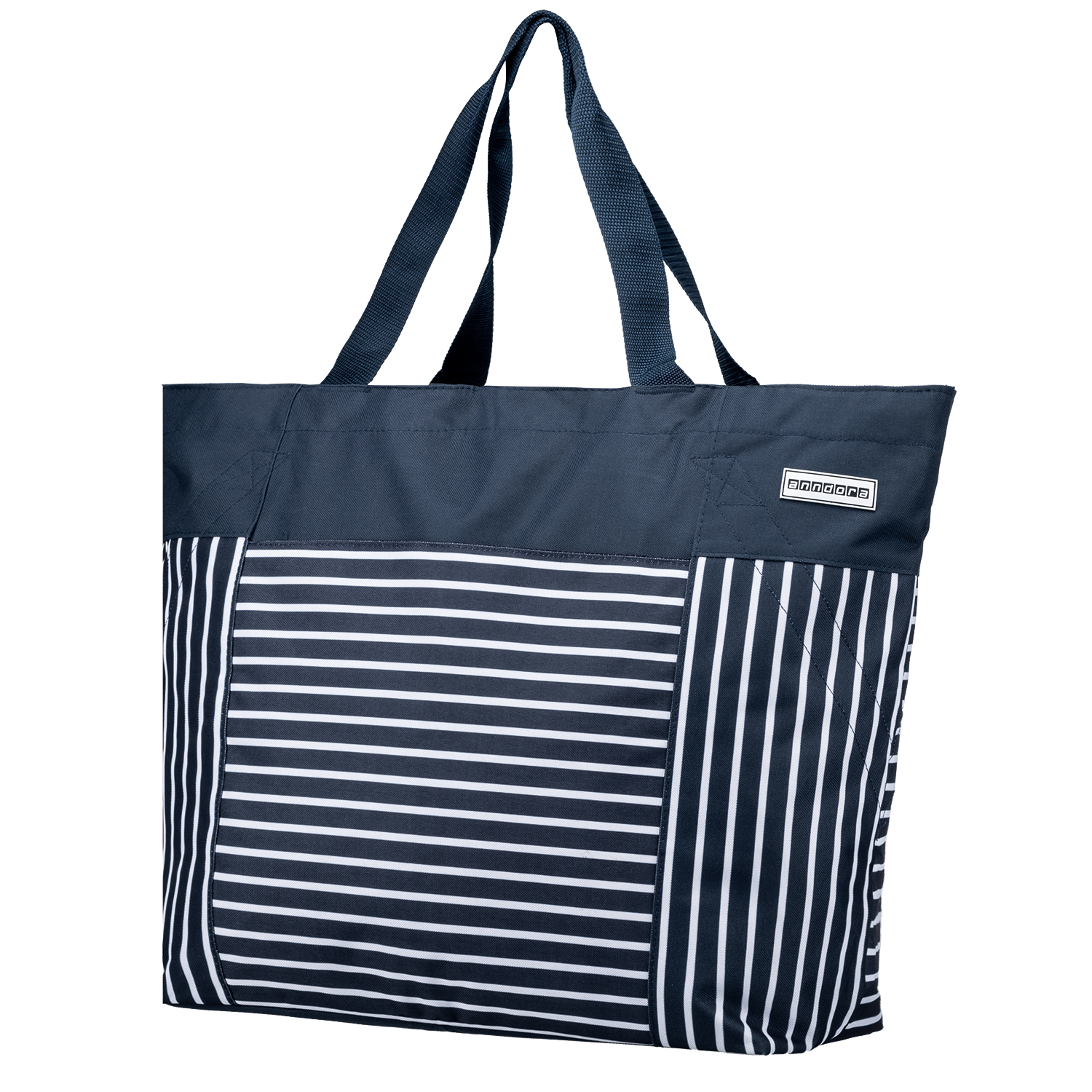 Oversized maritime Strandtasche Bag anndora® XXL in striped blue unisex Einkaufstasche AHOI