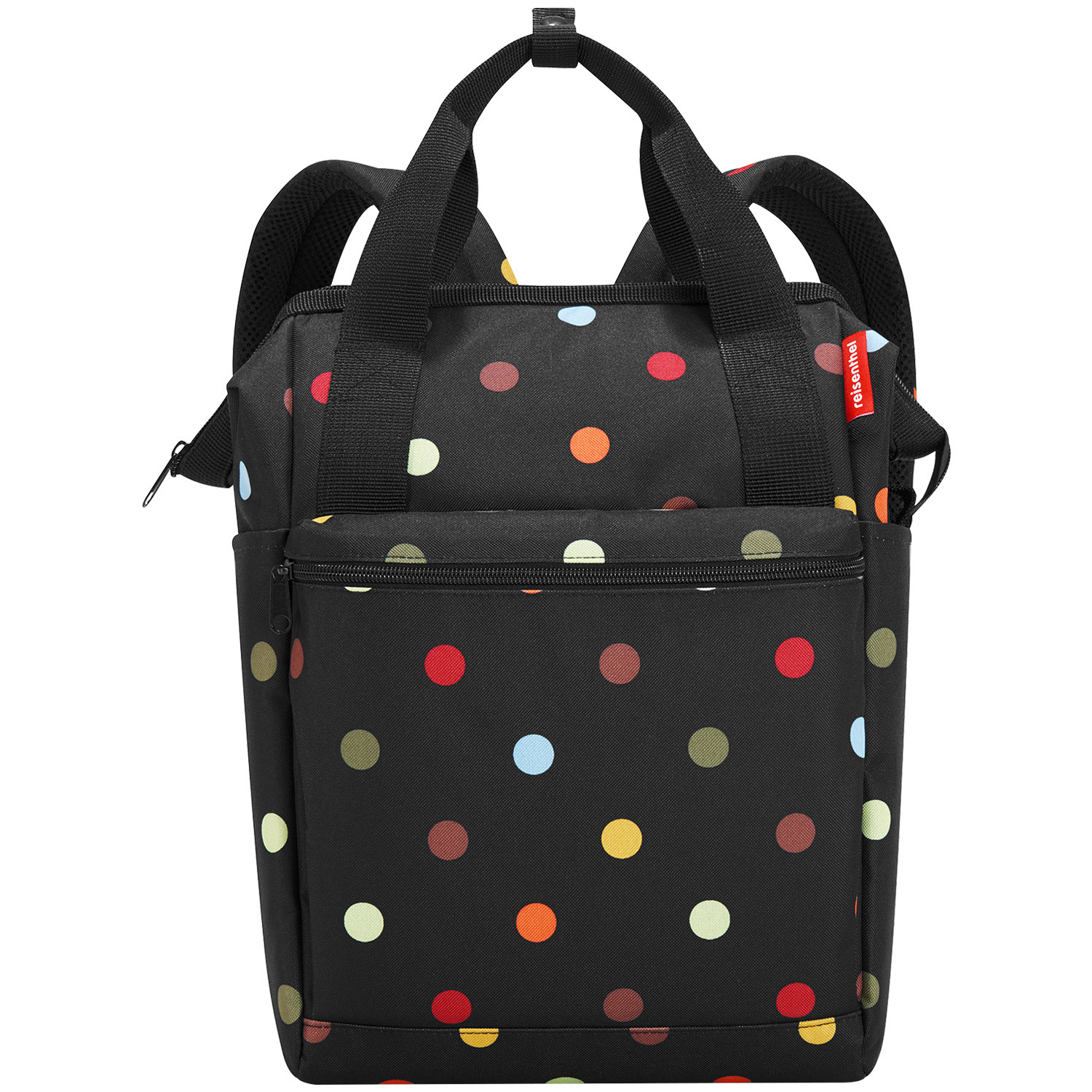 reisenthel Rucksack allrounder 23 Liter - dots - extra groß - Schulrucksack mit Punkten in schwarz
