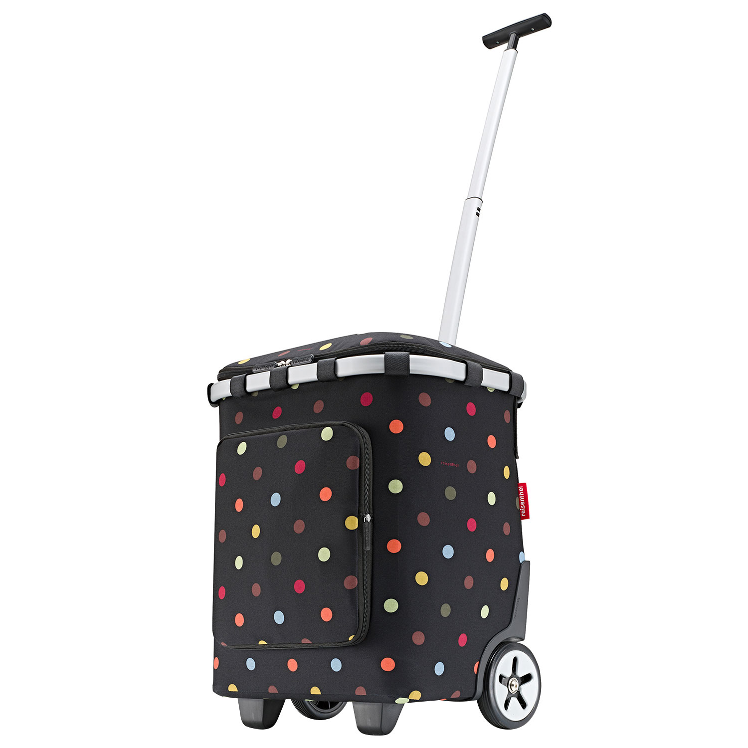 reisenthel Carrycruiser Einkaufstrolley schwarz mit bunten Punkten + Deckel